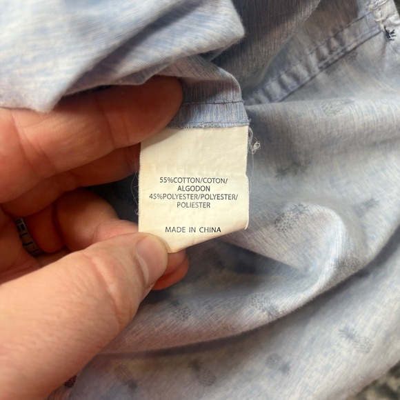 Molokai Surf Co Pineapple Button Down Large Blue Short Sleeve Tropical Shirt - Picture 4 of 7